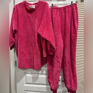 Stan Herman VINTAGE chenille 1X rare pajama set made in USA